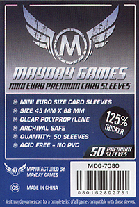 Spirit Games (Est. 1984) - Supplying role playing games (RPG), wargames rules, miniatures and scenery, new and traditional board and card games for the last 20 years sells Mini Euro Sleeves Premium (50 per pack) MDG-7080 by 