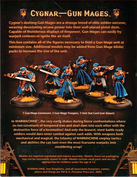 Spirit Games (Est. 1984) - Supplying role playing games (RPG), wargames rules, miniatures and scenery, new and traditional board and card games for the last 20 years sells [PIP31017] Cygnar Gun Mages Unit Box Set by 