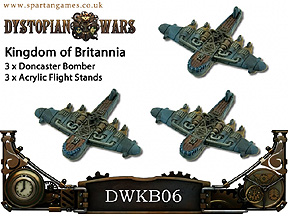 Spirit Games (Est. 1984) - Supplying role playing games (RPG), wargames rules, miniatures and scenery, new and traditional board and card games for the last 20 years sells [DWKB06] Kingdom of Britannia Doncaster Class Bomber (3) by 