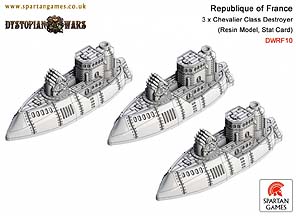 Spirit Games (Est. 1984) - Supplying role playing games (RPG), wargames rules, miniatures and scenery, new and traditional board and card games for the last 20 years sells [DWRF10] Republic of France Chavalier Class Destroyer (3) by 