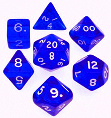 Spirit Games (Est. 1984) - Supplying role playing games (RPG), wargames rules, miniatures and scenery, new and traditional board and card games for the last 20 years sells Gem Dice Set: Blue