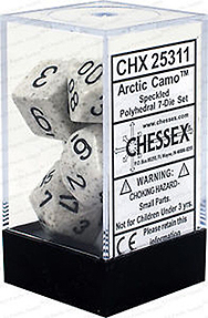 Spirit Games (Est. 1984) - Supplying role playing games (RPG), wargames rules, miniatures and scenery, new and traditional board and card games for the last 20 years sells Speckled Dice Set: Arctic Camo
