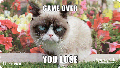 Spirit Games (Est. 1984) - Supplying role playing games (RPG), wargames rules, miniatures and scenery, new and traditional board and card games for the last 20 years sells Playmat: Grumpy Cat Flowers by 