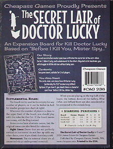 Spirit Games (Est. 1984) - Supplying role playing games (RPG), wargames rules, miniatures and scenery, new and traditional board and card games for the last 20 years sells Kill Doctor Lucky Expansion: Secret Lair of Doctor Lucky