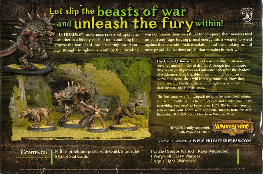 Spirit Games (Est. 1984) - Supplying role playing games (RPG), wargames rules, miniatures and scenery, new and traditional board and card games for the last 20 years sells [PIP72001] Circle Orboros Warpack