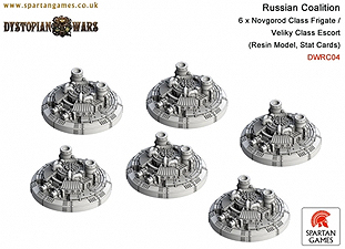 Spirit Games (Est. 1984) - Supplying role playing games (RPG), wargames rules, miniatures and scenery, new and traditional board and card games for the last 20 years sells [DWRC04] Russian Coalition Novgorod Class Frigate/Veliky Class Escort (6)