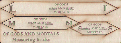 Spirit Games (Est. 1984) - Supplying role playing games (RPG), wargames rules, miniatures and scenery, new and traditional board and card games for the last 20 years sells Of Gods and Mortals Measuring Stick