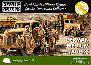 Spirit Games (Est. 1984) - Supplying role playing games (RPG), wargames rules, miniatures and scenery, new and traditional board and card games for the last 20 years sells [WW2V15026] German Medium Trucks (15mm)